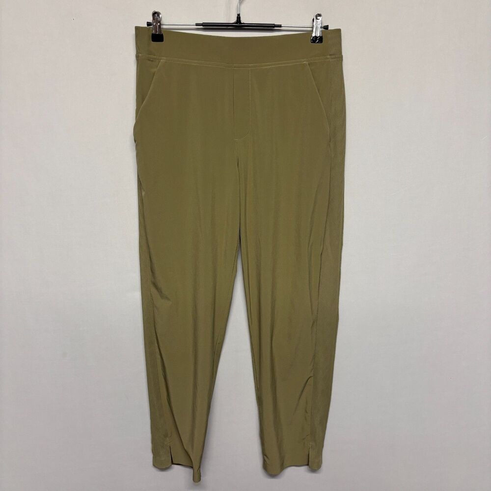 Athleta Women Mid Rise Brooklyn Ankle Pants Size 10 Olive Green FA24 D132 -14